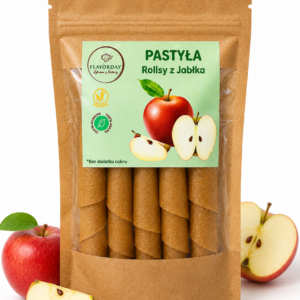 Rollsy z jabłka bez cukru FlavorDay 50 g – naturalna pastyła jabłkowa 100% owoców