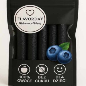 Rollsy pastyła borówkowa bez cukru – zdrowa przekąska 100% owoców FlavorDay, dla dzieci, bez cukru