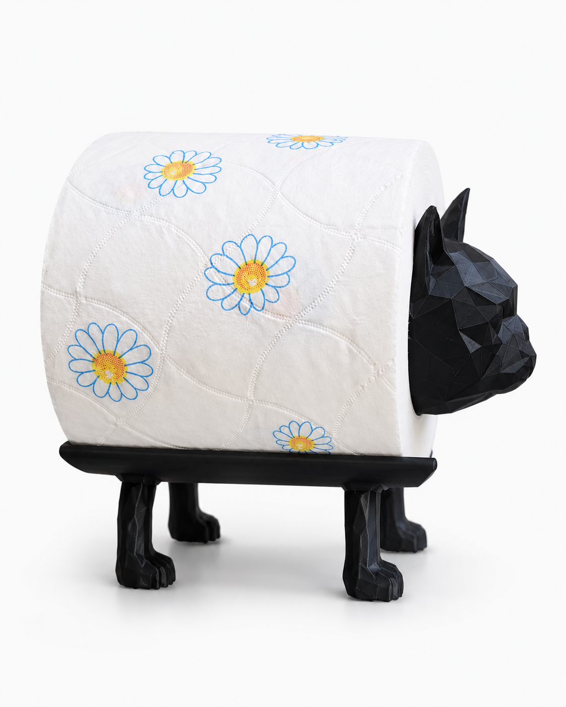 Uchwyt na papier toaletowy buldog czarny pies - VectorCRO - obrazek 2