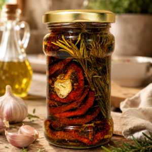 pomidory suszone w oleju z czosnkiem i rozmarynem 330 g